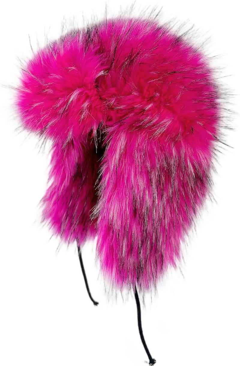 YFJNV Y2K Faux Fur Russian Hat, Soft, Warm Winter Trapper Hat with Earmuffs for Men and Women - Image 1
